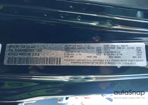 2025 Jeep Wrangler 4Xe Willys 4Xe from USA, damaged, VIN 1C4RJXN66SW611550